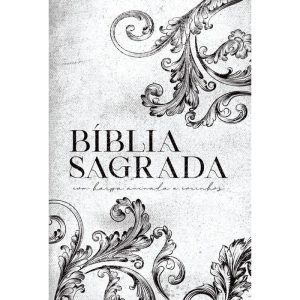 Bíblia ARC Ornamentos - Branca - Letra Gigante - Com Harpa Avivada e Corinhos